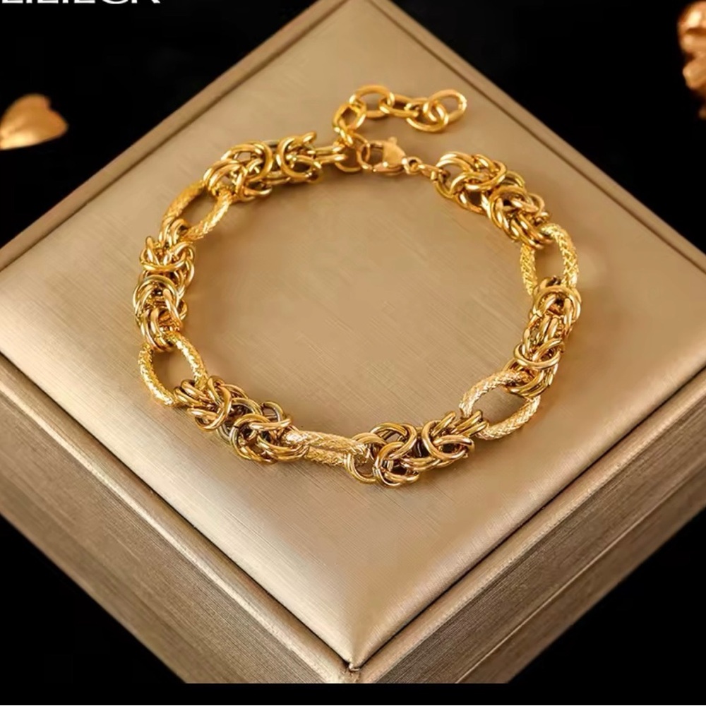 18k gold plated stainless steel bracelet